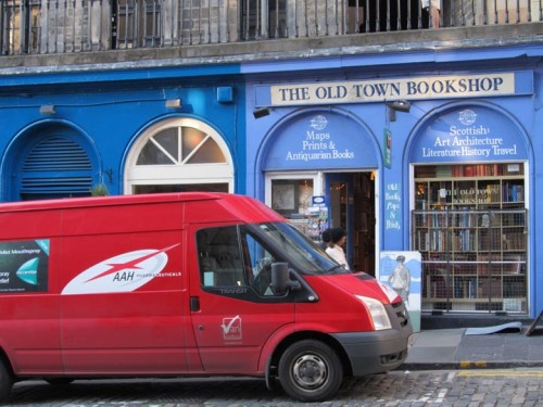 A bookshop in Edinburgh, Scotland, photographed in June 2012.